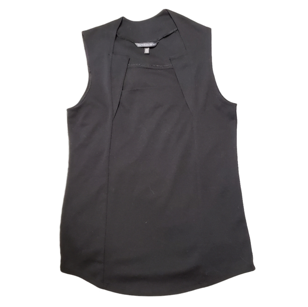 Victoria's Secret Black Abstract Neck Tank Top